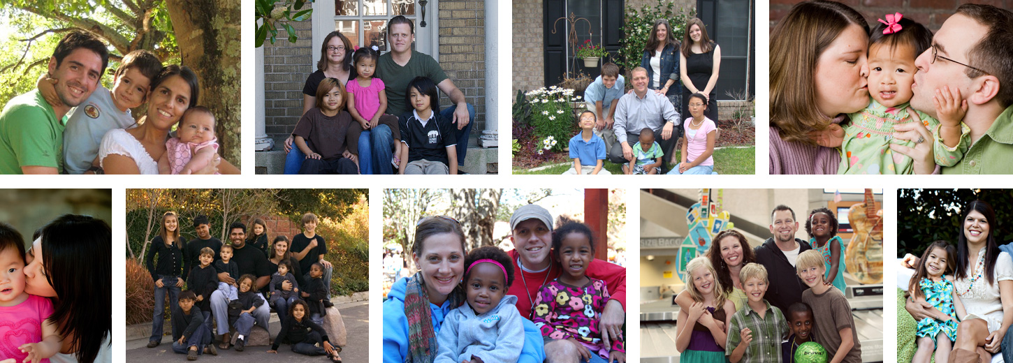 Collage of adoption families