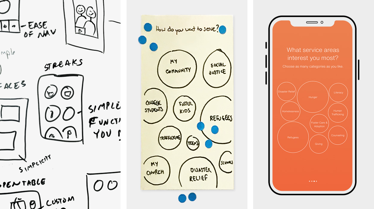 send relief app wireframe